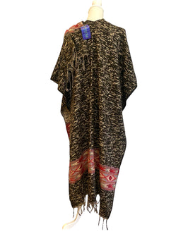 BLACK Shawl throw cape wrap wool blanket warm Nepalese yoga festival hippie boho