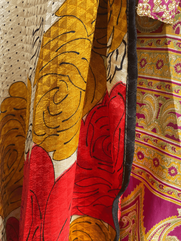 Festival Stall LTD Boho festival Clothing Wrap Skirt Vintage long Maxi Boho Hippy Sari Silk Blue Festival summer UK 8 - 18