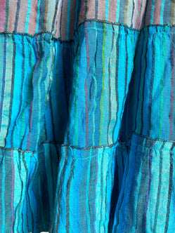 Boho Long skirt, Turquoise BLUE & Green, Summer layered, Festival Hippie Maxi style UK 8 10 12 16
