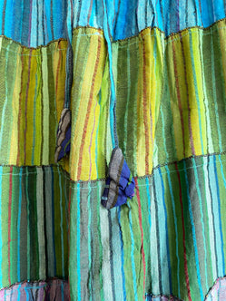 Boho Long skirt, Turquoise BLUE & Green, Summer layered, Festival Hippie Maxi style UK 8 10 12 16
