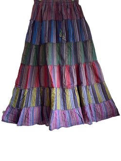 Long BLUE & PURPLE Princess Skirt, Summer Layered Festival Boho Hippie Maxi style UK 8 10 12 14 16
