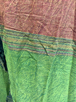 Dress Green Summer wrap over, Boho hippie, casual long length one size UK 8 - 14