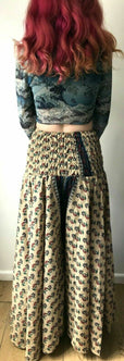 Wide Leg Yoga Pants trousers Boho hippy VINTAGE Sari Silk Festival Party UK 8-14