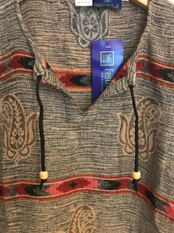 Festival Stall LTD Boho festival Clothing Boho hippie brown winter warm tassel long sleeve blouse top tunic 8 10 12 14