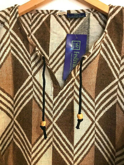 Festival Stall LTD Boho festival Clothing Boho hippie festival brown warm winter tassel long sleeve blouse top tunic 8 10