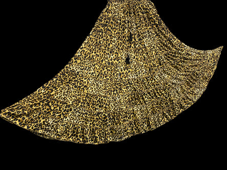 Skirt Long SILK maxi Festival boho hippie gypsy sexy leopard print One Size 8-18