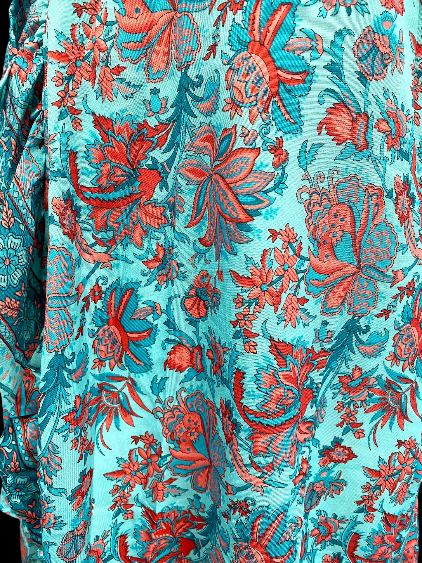 BLUE Pure Silk Wrap Dress long Boho Hippy Festival party wedding outfit UK 8-14