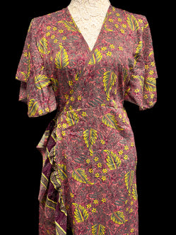 Festival Stall LTD Boho festival Clothing 100% SILK Wrap Dress PINK Boho Hippy Festival Party wedding outfit UK 8 - 18