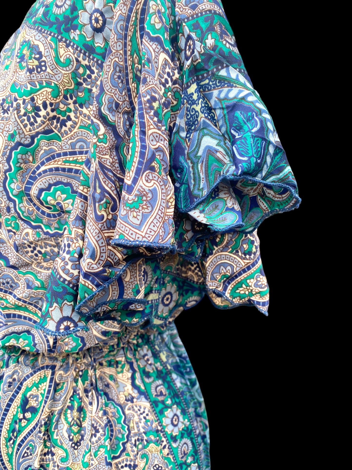 Festival Stall LTD Boho festival Clothing Blue Jade Boho SILK maxi dress | Asymmetric long length Summer| Royal Elegant godess hippie | Vacation | Festival Wedding Party outfit