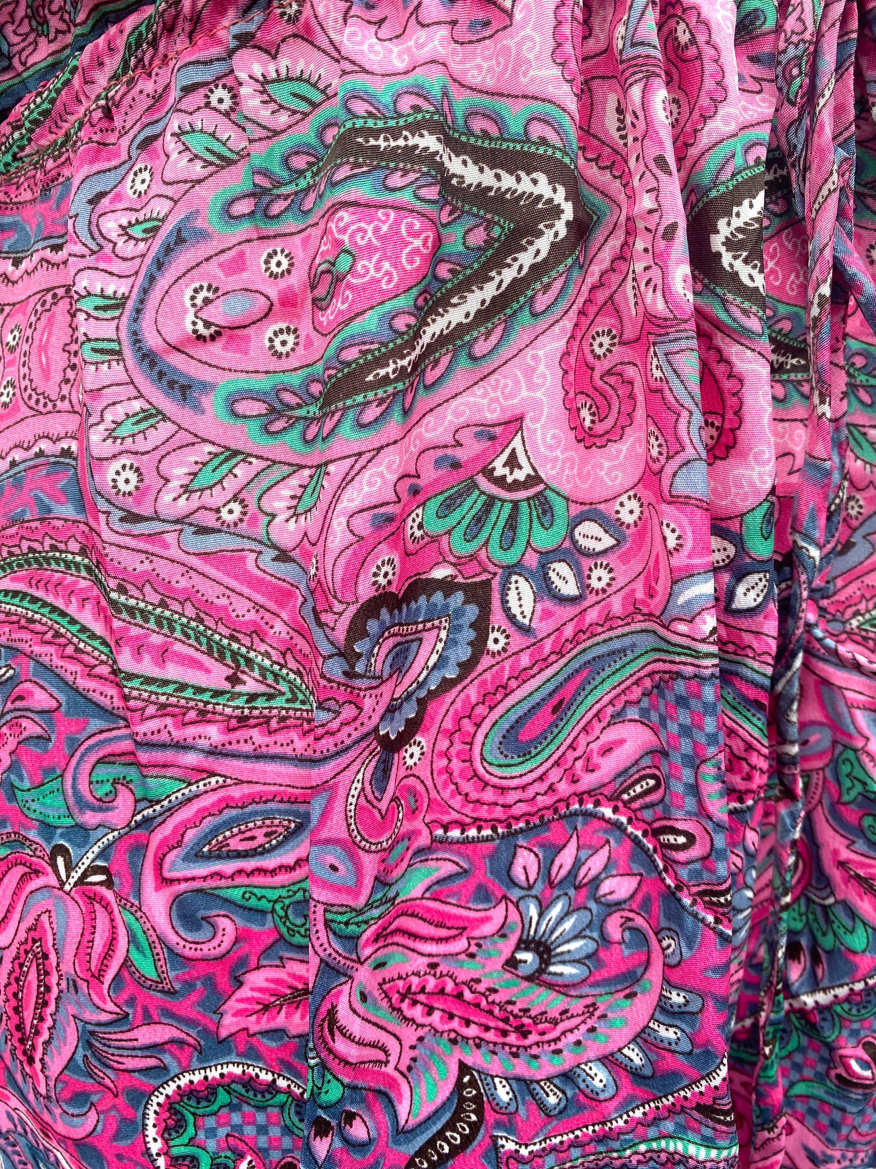 Festival Stall LTD Boho festival Clothing Pink Gold Boho SILK maxi dress | Asymmetric long length Summer| Royal Elegant godess hippie | Vacation | Festival Wedding Party outfit