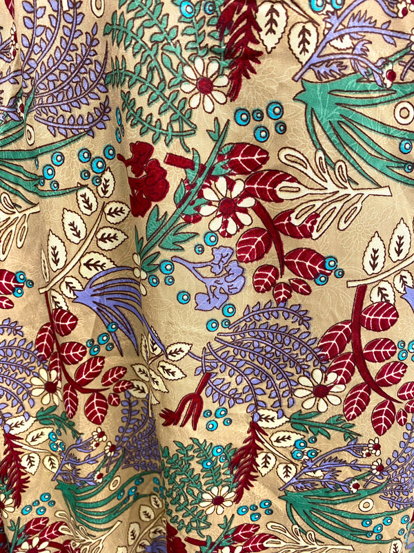 Festival Stall LTD Boho festival Clothing Wrap Dress boho hippy Festival SILK BEIGE party wedding outfit One Size 8 - 14