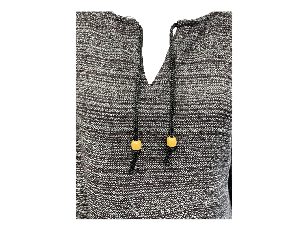 Festival Stall LTD Boho festival Clothing TUNIC Boho Hippie GREY JUMPER PULLOVER SWEATER winter warm tassel top 8 10 12 14