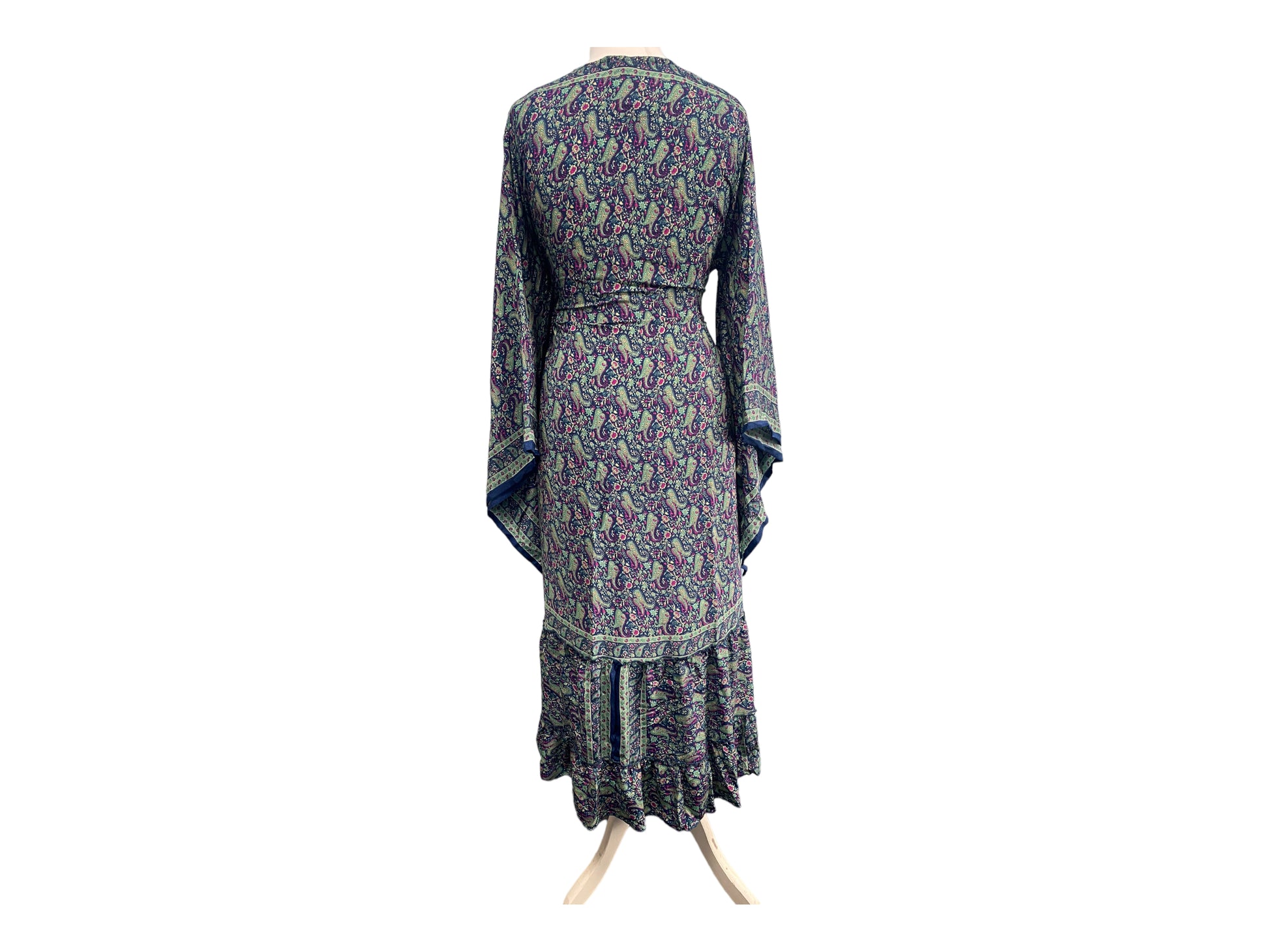 Festival Stall LTD Boho festival Clothing Boho hippie, silk, beach, kimono, cover up, wrap, long, blue & purple, beach,