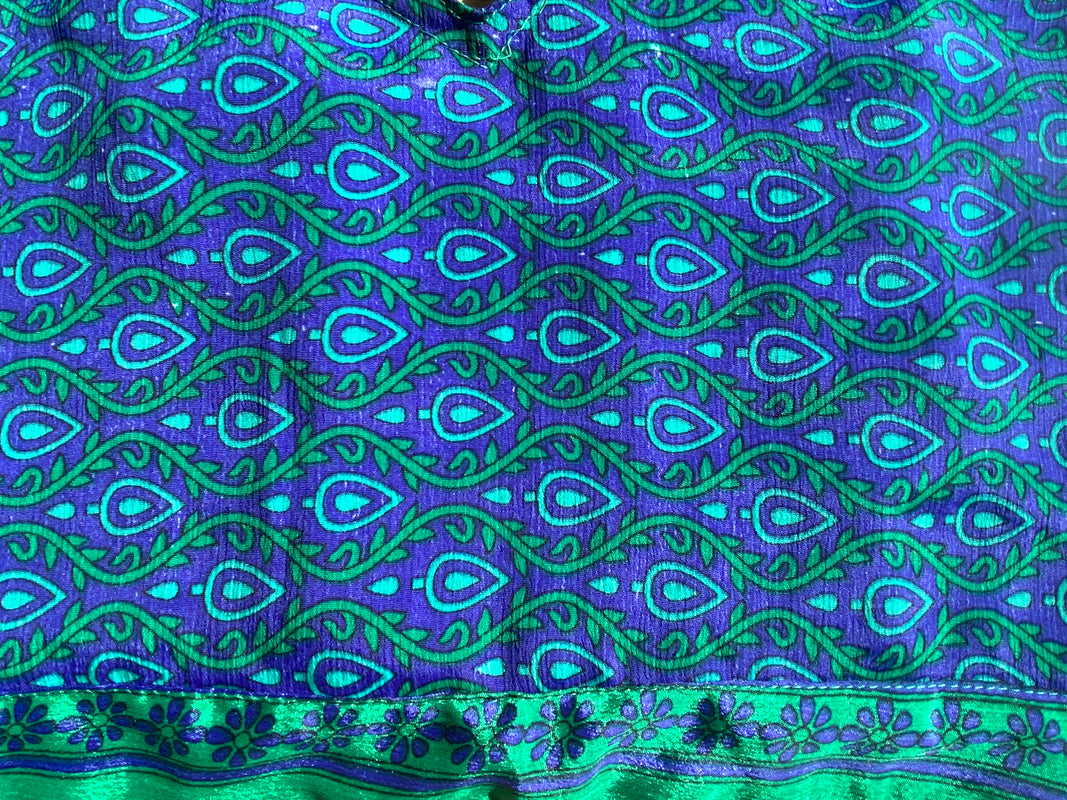 Festival Stall LTD Boho festival Clothing Pretty BLUE SILK Crop Top sexy Boho Hippy Festival summer sun vest UK 8 10 12