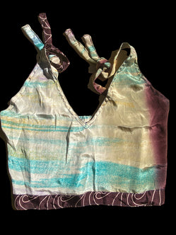 Festival Stall LTD Boho festival Clothing Pretty Green SILK Crop Top sexy Boho Hippy Festival summer sun vest UK 8 10 12