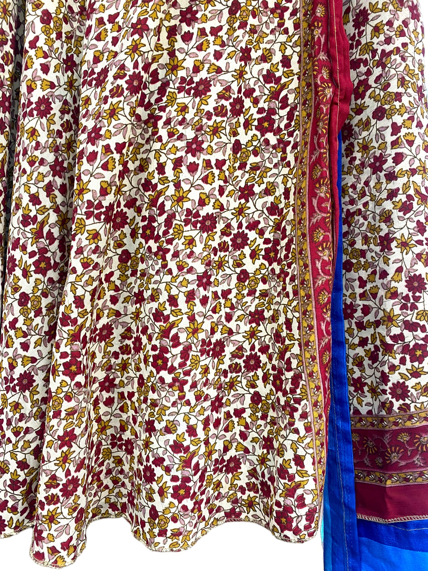 Wrap Skirt Vintage long Maxi SILK sustainable Boho Hippy Festival summer UK 8-18