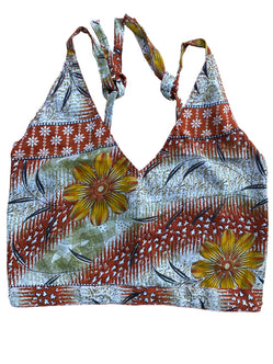 Festival Stall LTD Boho festival Clothing Pretty Rust SILK Crop Top sexy Boho Hippy Festival summer sun vest UK 8 10 12