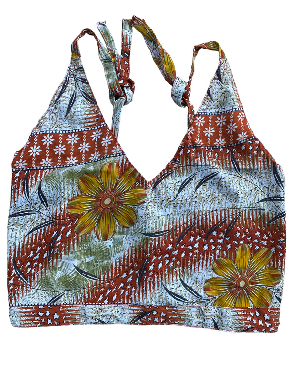 Festival Stall LTD Boho festival Clothing Pretty Rust SILK Crop Top sexy Boho Hippy Festival summer sun vest UK 8 10 12