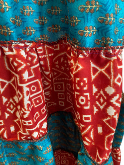 Long Summer Dress recycled Sari-Silk Boho Hippy Festival party outfit UK 8-12