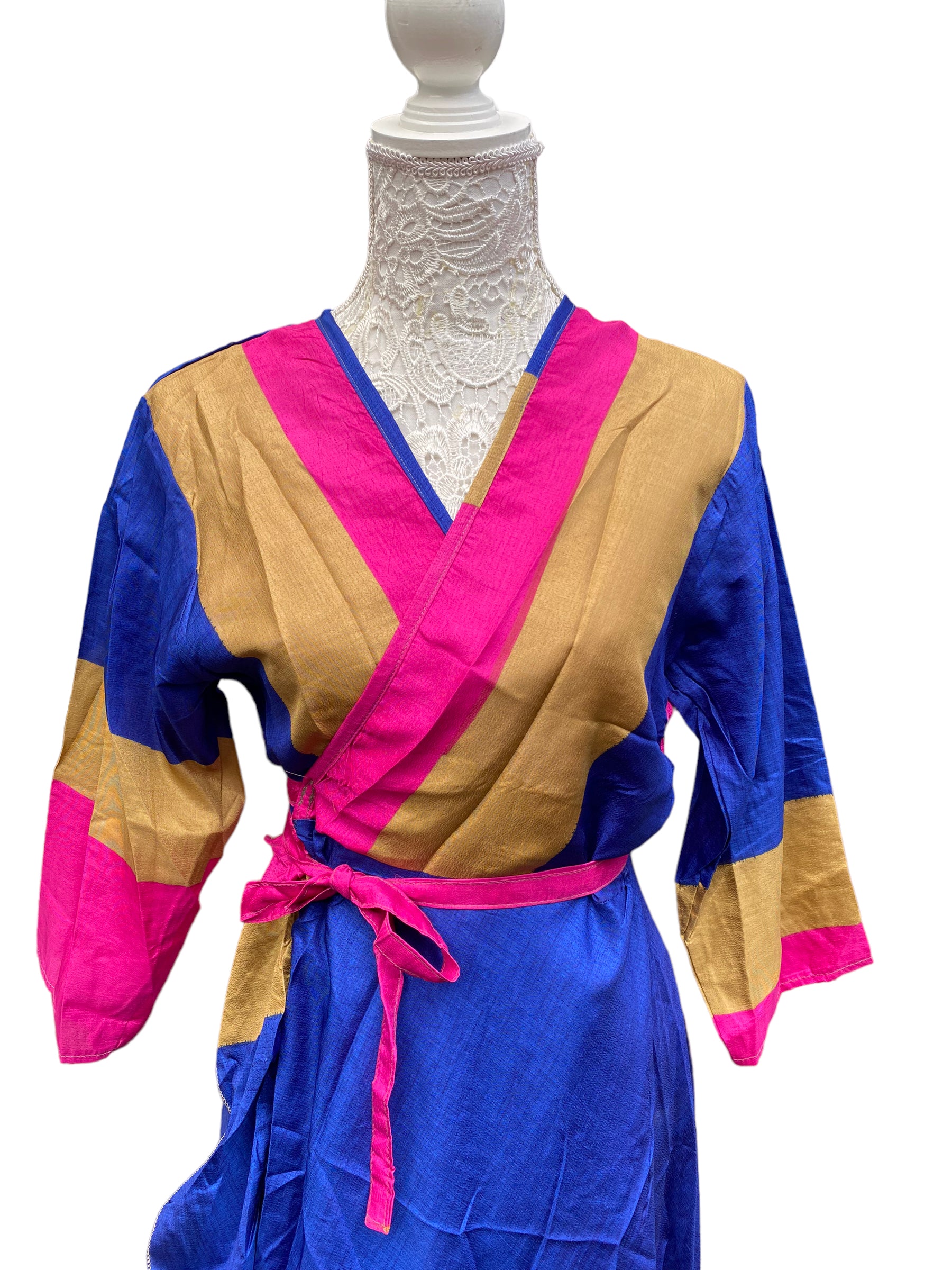 Festival Stall LTD Boho festival Clothing Long Wrap Dress pretty summer Boho hippy Festival maxi Sari - Silk UK 8 10 12 14