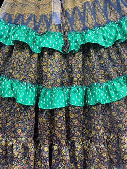 Summer Flamenco 25 yard circle SKIRT, Boho Gypsy Hippy Steampunk Festival party, Flamenco Belly Dance ATS Tribal fusion