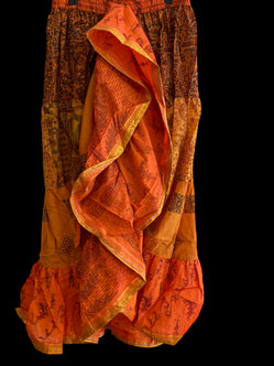 Festival Stall LTD Boho festival Clothing Sunglow Anna PINK Glow Skirt - Size S - M - L adjustable waist, 25 ft , ATS, Silk Full Circle Skirt, Boho, Cosplay, Steampunk