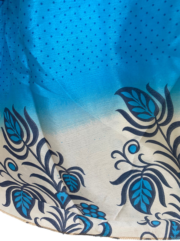 Bell Sleeve Crop Top blouse Boho Hippy Festival retro Sari Silk summer UK 8-16