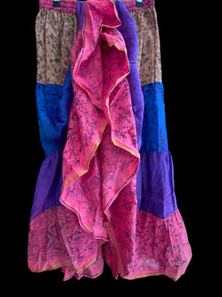 Kelsey Glow Skirt - Size S-M-L adjustable waist, 25 ft, ATS, Silk Full Circle Skirt, Boho, Cosplay, Steampunk