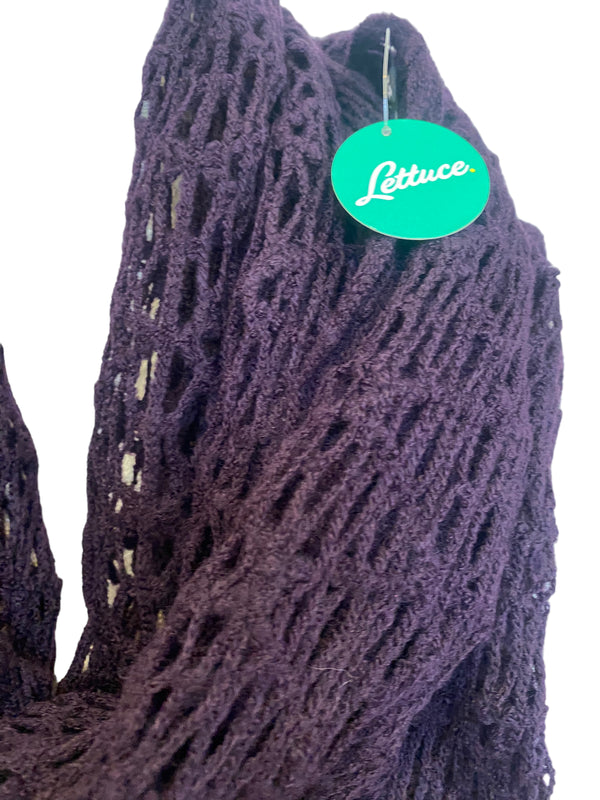 Dark Purple Crotchet Shawl pashmia wrap scarf, Boho hippy goth style, Super soft, warm winter gift idea, mums gift