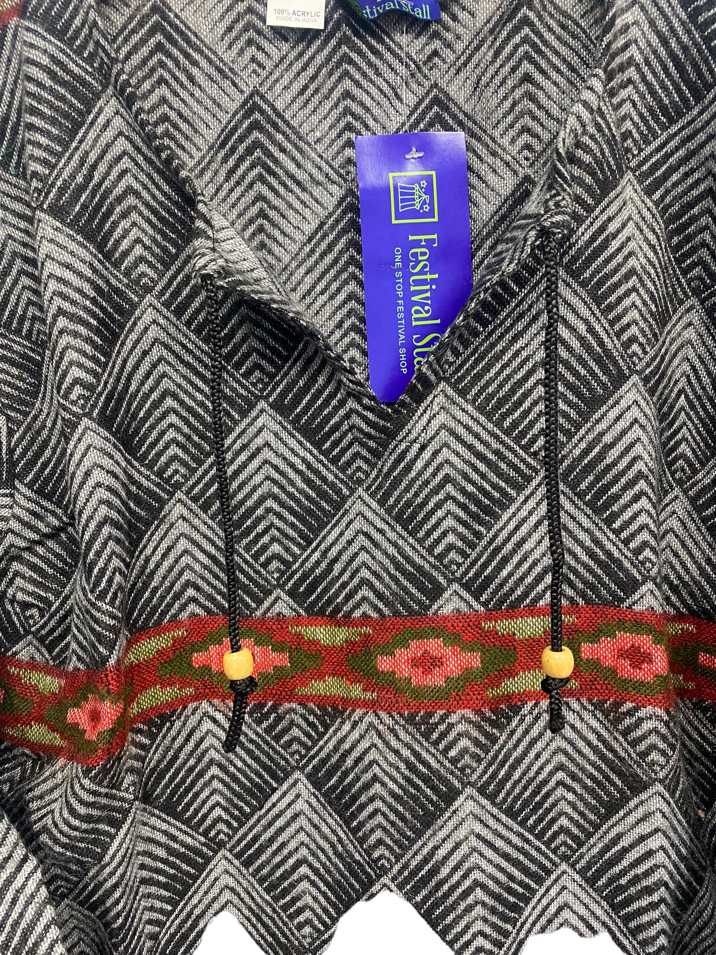 GREY TUNIC TOP Boho hippie JUMPER PULLOVER SWEATER winter warm tassel top 8 - 14