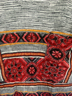 TUNIC JUMPER PULLOVER SWEATER Boho hippy GREY winter warm tassel top UK 12 14