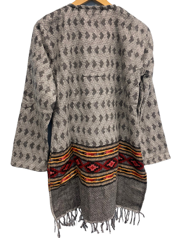 Festival Stall LTD Boho festival Clothing TUNIC JUMPER PULLOVER SWEATER Boho hippy GREY winter warm tassel top UK 12 14