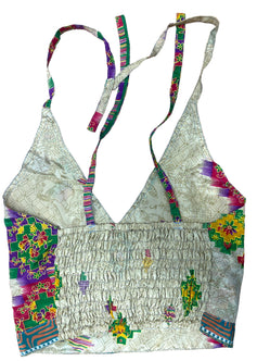 GOLD Crop Top sexy Boho Hippy Festival pretty summer sun vest A B cup UK 8 10 12