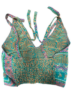 Festival Stall LTD Boho festival Clothing GREEN Crop Top sexy Boho Hippy Festival pretty summer sun vest A B cup UK 8 10 12