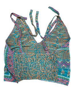 Festival Stall LTD Boho festival Clothing GREEN Crop Top sexy Boho Hippy Festival pretty summer sun vest A B cup UK 8 10 12