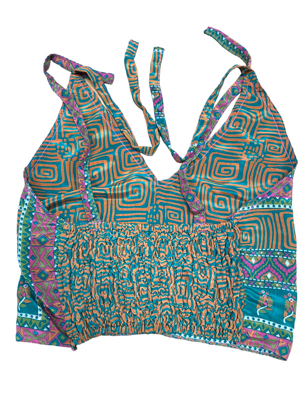 Festival Stall LTD Boho festival Clothing GREEN Crop Top sexy Boho Hippy Festival pretty summer sun vest A B cup UK 8 10 12