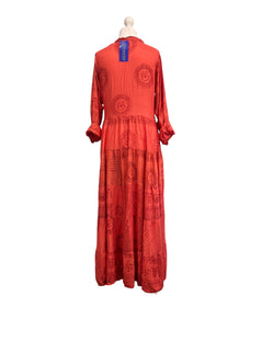 Festival Stall LTD Boho festival Clothing RED Maxi Dress Boho hippy festival Style print yoga long summer UK 8 10 12 14 16