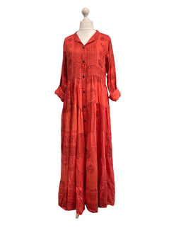 Festival Stall LTD Boho festival Clothing RED Maxi Dress Boho hippy festival Style print yoga long summer UK 8 10 12 14 16