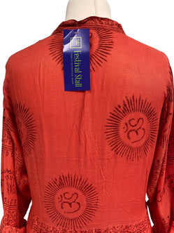 Festival Stall LTD Boho festival Clothing RED Maxi Dress Boho hippy festival Style print yoga long summer UK 8 10 12 14 16