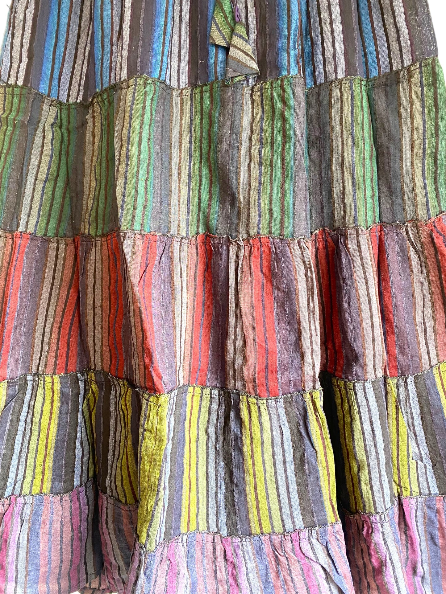 Long BLUE & PURPLE skirt, summer layered Festival Boho Hippie Maxi style UK 8 10 12 16