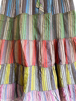 Long BLUE & PURPLE skirt, summer layered Festival Boho Hippie Maxi style UK 8 10 12 16