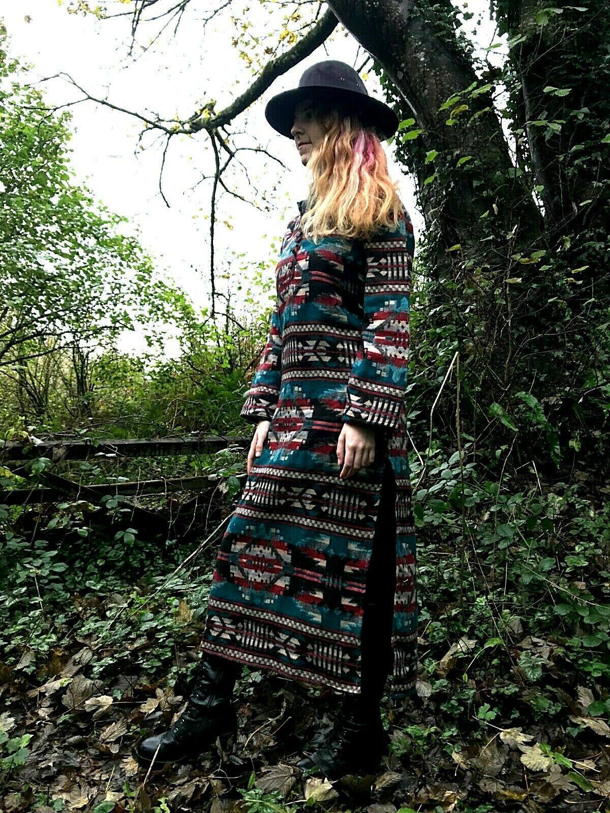 Boho Hippie Ethnic Indian Winter Kurta Kurti Dress Tunic UK 10