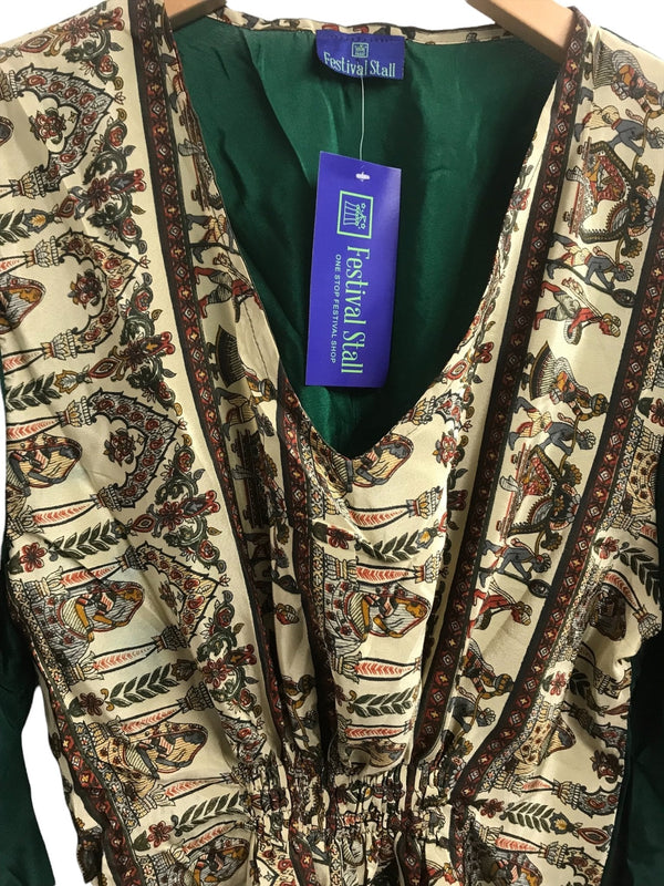 Festival Stall LTD Boho festival Clothing Boho hippy festival sari silk KAFTAN tunic top blouse dress cover up ONE SIZE