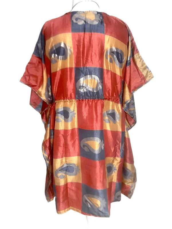 Festival Stall LTD Boho festival Clothing Boho hippy, festival Sari Silk Long Tunic, Kaftan Top Cover up dress UK 8 - 18