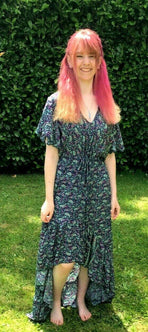 Festival Stall LTD Boho festival Clothing Boho hippy pixie Festival 100% SILK LONG Blue Party summer MAXI Dress 8 10 12 14