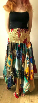 Festival Stall LTD Boho festival Clothing Festival boho hippie pixie gypsy patchwork long skirt summer sun dress one size