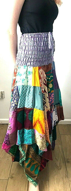 Festival Stall LTD Boho festival Clothing Festival Boho Hippie pixie gypsy Patchwork long Skirt summer sun dress ONE SIZE
