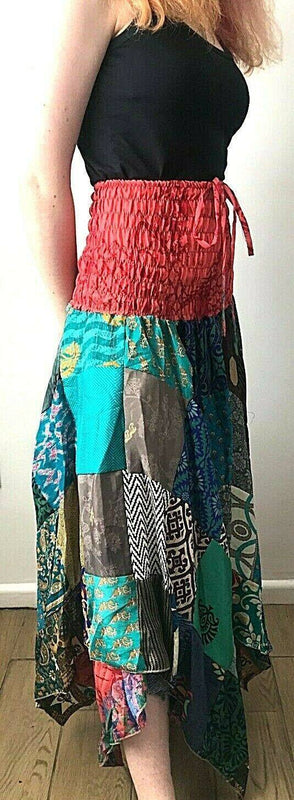 Festival Stall LTD Boho festival Clothing Festival Boho Hippie pixie gypsy Patchwork long Skirt summer sun dress ONE SIZE