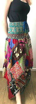 Festival Stall LTD Boho festival Clothing Festival Boho Hippie pixie gypsy Patchwork long Skirt summer sun dress ONE SIZE