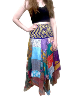 Festival Stall LTD Boho festival Clothing Festival boho hippie pixie gypsy patchwork long skirt summer sun dress one size